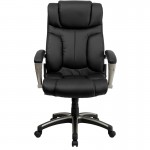 High Back Folding Black LeatherSoft Executive Swivel Office Chair with Arms