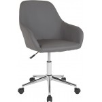 Cortana Home and Office Mid-Back Chair in Gray LeatherSoft