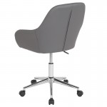 Cortana Home and Office Mid-Back Chair in Gray LeatherSoft