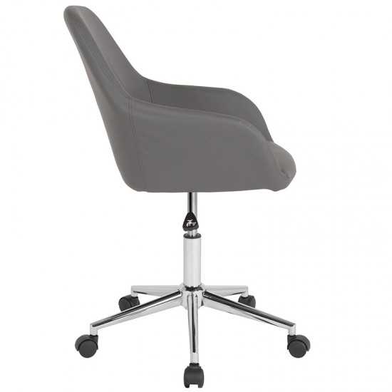 Cortana Home and Office Mid-Back Chair in Gray LeatherSoft