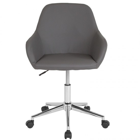 Cortana Home and Office Mid-Back Chair in Gray LeatherSoft