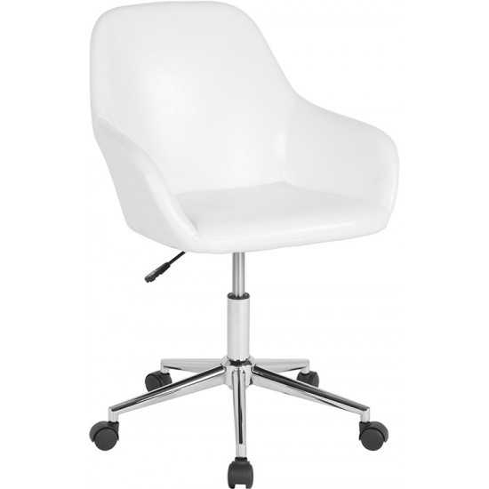 Cortana Home and Office Mid-Back Chair in White LeatherSoft