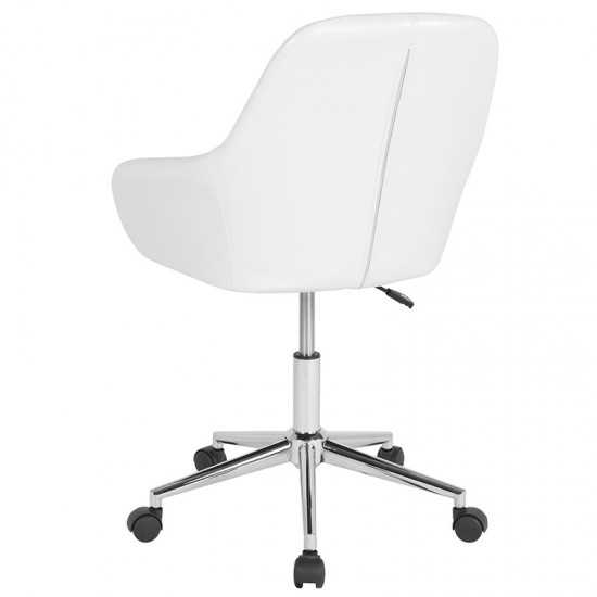 Cortana Home and Office Mid-Back Chair in White LeatherSoft