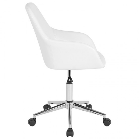 Cortana Home and Office Mid-Back Chair in White LeatherSoft