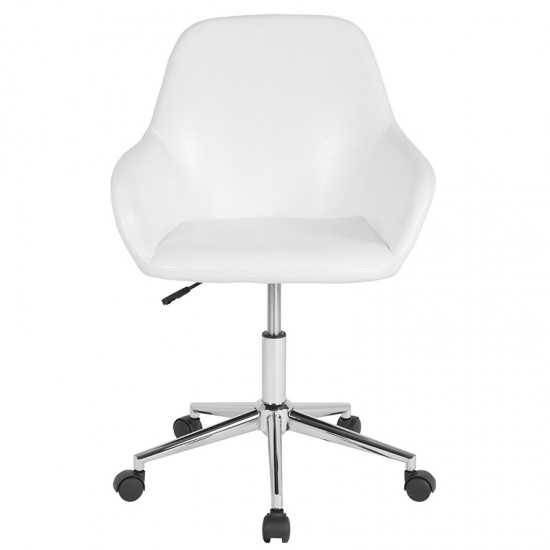 Cortana Home and Office Mid-Back Chair in White LeatherSoft