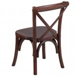 Stackable Kids Mahogany Wood Cross Back Chair