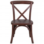 Stackable Kids Mahogany Wood Cross Back Chair