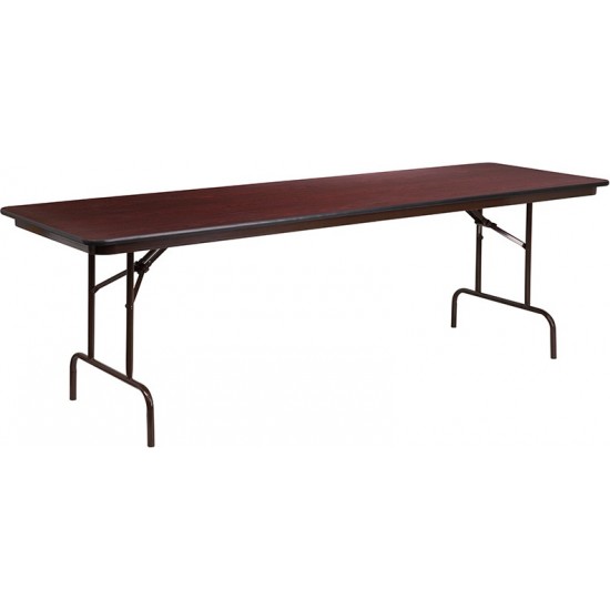 8-Foot High Pressure Mahogany Laminate Folding Banquet Table