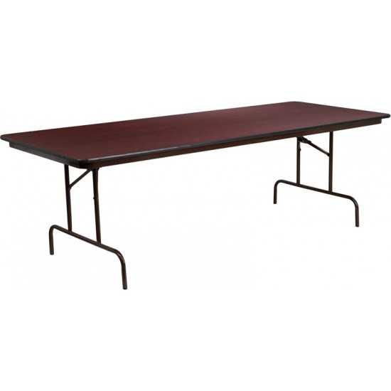 8-Foot High Pressure Mahogany Laminate Folding Banquet Table