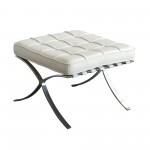 Cordoba Tufted Ottoman w/ Stainless Steel Frame by Diamond Sofa - White