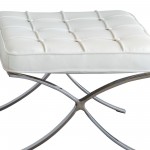 Cordoba Tufted Ottoman w/ Stainless Steel Frame by Diamond Sofa - White