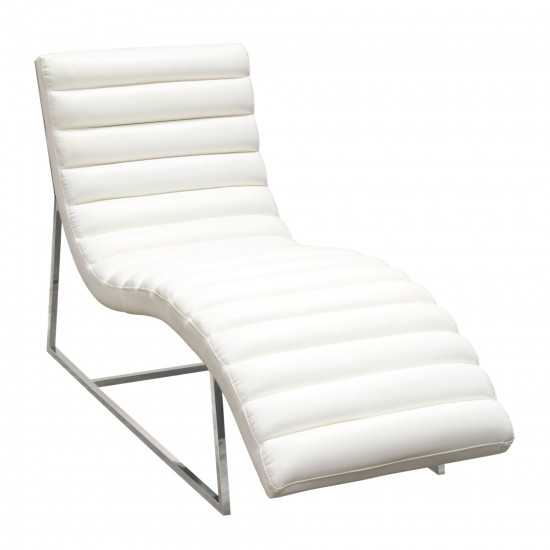 Bardot Chaise Lounge w/ Stainless Steel Frame by Diamond Sofa - White