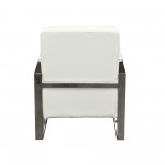 Century Accent Chair w/ Stainless Steel Frame by Diamond Sofa - White