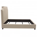 Kingston Queen Bed with Nail Head Accent by Diamond Sofa - Desert Sand Linen