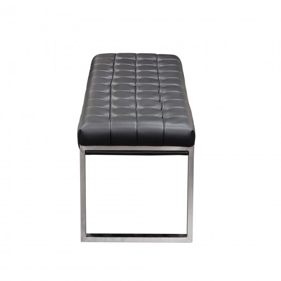 Knox Backless, Tufted Bench w/ Stainless Steel Frame by Diamond Sofa - Black