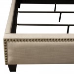 La Jolla Queen Bed with Nail Head Accent by Diamond Sofa - Desert Sand Linen