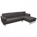 Opus Convertible Tufted RF Chaise Sectional by Diamond Sofa - GREY