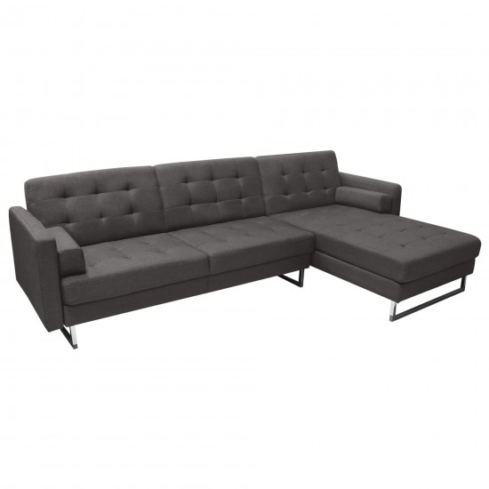 Opus Convertible Tufted RF Chaise Sectional by Diamond Sofa - GREY