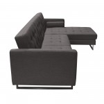 Opus Convertible Tufted RF Chaise Sectional by Diamond Sofa - GREY