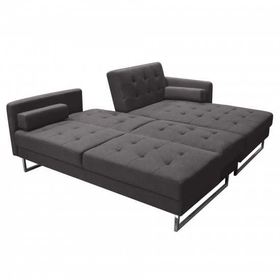 Opus Convertible Tufted RF Chaise Sectional by Diamond Sofa - GREY