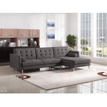 Opus Convertible Tufted RF Chaise Sectional by Diamond Sofa - GREY