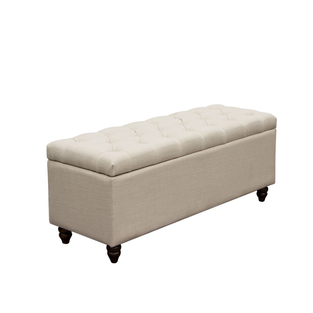 Park Ave Tufted Lift-Top Storage Trunk by Diamond Sofa - Desert Sand Linen