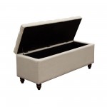 Park Ave Tufted Lift-Top Storage Trunk by Diamond Sofa - Desert Sand Linen