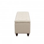 Park Ave Tufted Lift-Top Storage Trunk by Diamond Sofa - Desert Sand Linen