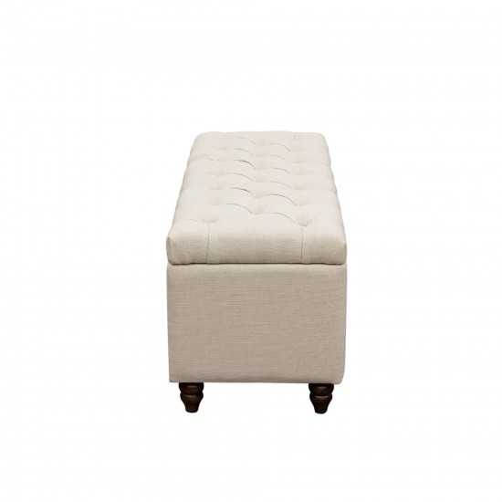 Park Ave Tufted Lift-Top Storage Trunk by Diamond Sofa - Desert Sand Linen