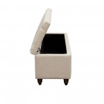 Park Ave Tufted Lift-Top Storage Trunk by Diamond Sofa - Desert Sand Linen