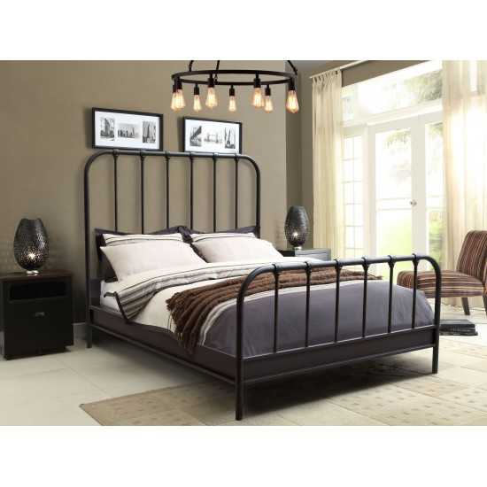 Mateo Rust Brown Powder Coat Metal Eastern King Bed by Diamond Sofa