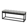 Mateo Black Powder Coat Metal Small Linen Tufted Bench by Diamond Sofa - Grey