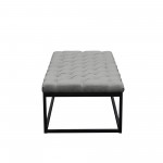 Mateo Black Powder Coat Metal Large Linen Tufted Bench by Diamond Sofa - Grey