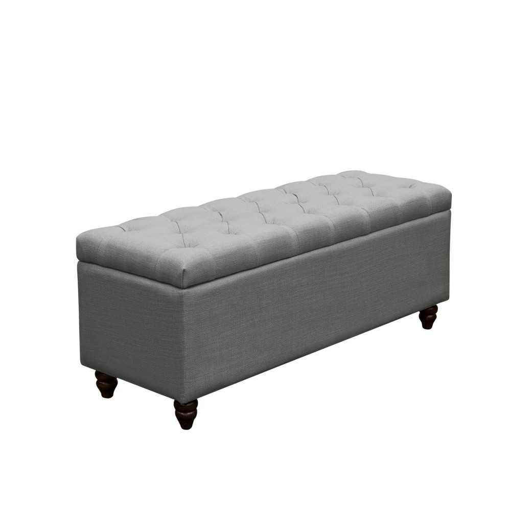 Park Ave Tufted Lift-Top Storage Trunk by Diamond Sofa - Grey Linen