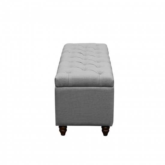 Park Ave Tufted Lift-Top Storage Trunk by Diamond Sofa - Grey Linen