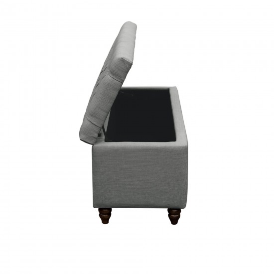 Park Ave Tufted Lift-Top Storage Trunk by Diamond Sofa - Grey Linen