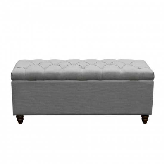 Park Ave Tufted Lift-Top Storage Trunk by Diamond Sofa - Grey Linen