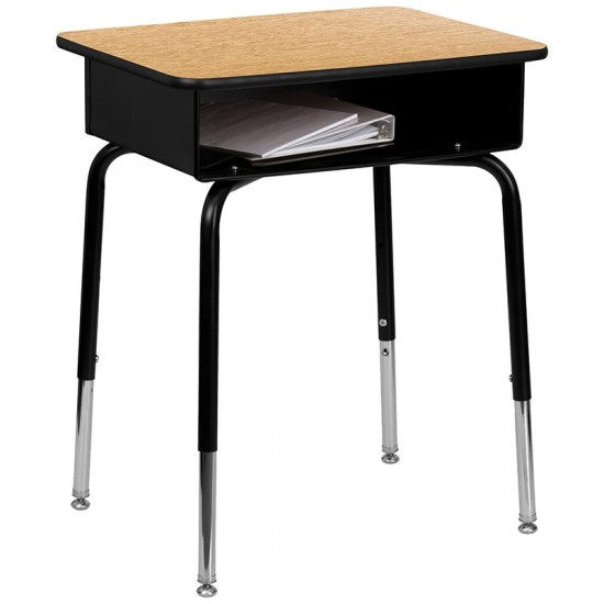 Student Desk with Open Front Metal Book Box