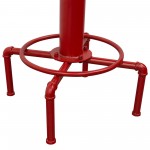 Brooklyn Adjustable Height Bistro Table with Weathered Grey Top and Red Powder Coat "Hydrant" Base by Diamond Sofa