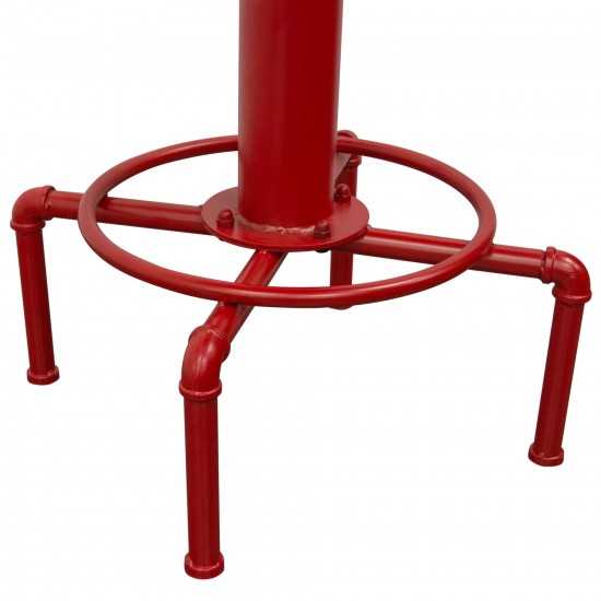 Brooklyn Adjustable Height Bistro Table with Weathered Grey Top and Red Powder Coat "Hydrant" Base by Diamond Sofa