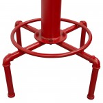 Brooklyn Adjustable Height Bistro Table with Weathered Grey Top and Red Powder Coat "Hydrant" Base by Diamond Sofa