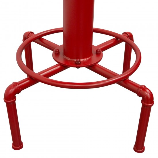 Brooklyn Adjustable Height Bistro Table with Weathered Grey Top and Red Powder Coat "Hydrant" Base by Diamond Sofa