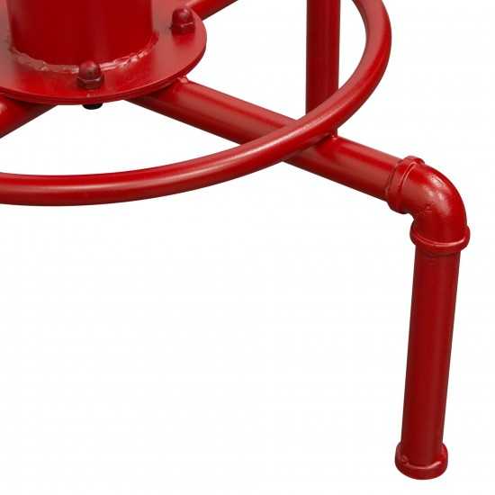 Brooklyn Adjustable Height Bistro Table with Weathered Grey Top and Red Powder Coat "Hydrant" Base by Diamond Sofa