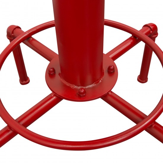 Brooklyn Adjustable Height Bistro Table with Weathered Grey Top and Red Powder Coat "Hydrant" Base by Diamond Sofa