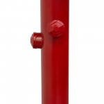 Brooklyn Adjustable Height Bistro Table with Weathered Grey Top and Red Powder Coat "Hydrant" Base by Diamond Sofa