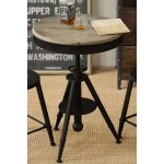 Douglas Vintage Adjustable Height Bistro Table with Weathered Grey Top and Powder Coat Iron Base by Diamond Sofa