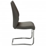 Set of (2) London Dining Chairs in Grey Fabric with Chrome Base by Diamond Sofa