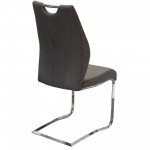 Set of (2) London Dining Chairs in Grey Fabric with Chrome Base by Diamond Sofa