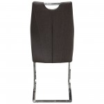 Set of (2) London Dining Chairs in Grey Fabric with Chrome Base by Diamond Sofa