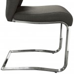Set of (2) London Dining Chairs in Grey Fabric with Chrome Base by Diamond Sofa